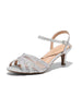 Women Elegant Low Stiletto Heeled Sandals Ankle Strap Lace Heeled Sandals Wedding Bridal Party Prom Dress Shoes, For Valentine's Day
